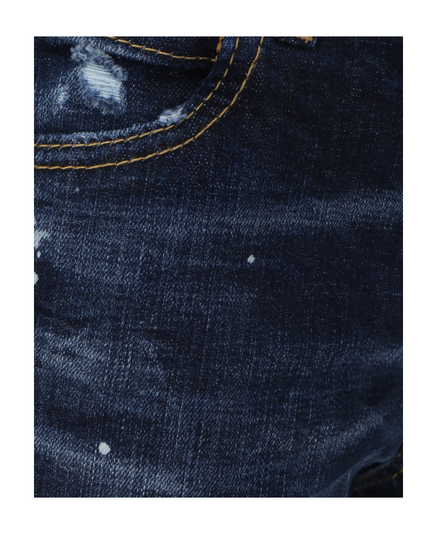 Dsquared2 Blue Flared Jeans With Paint Splatters In Blue