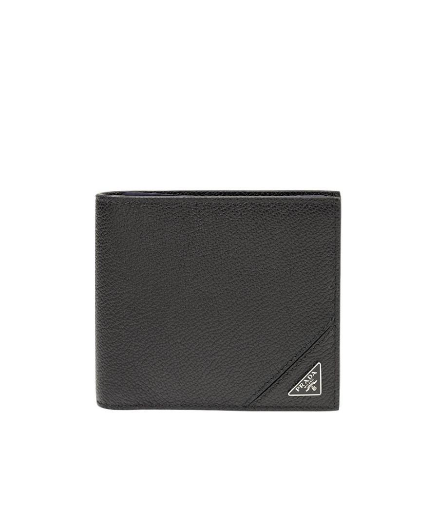 Prada Half-fold Logo Wallet In Black