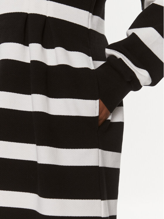 Karl Lagerfeld Lapel Long-sleeved Dress In Black