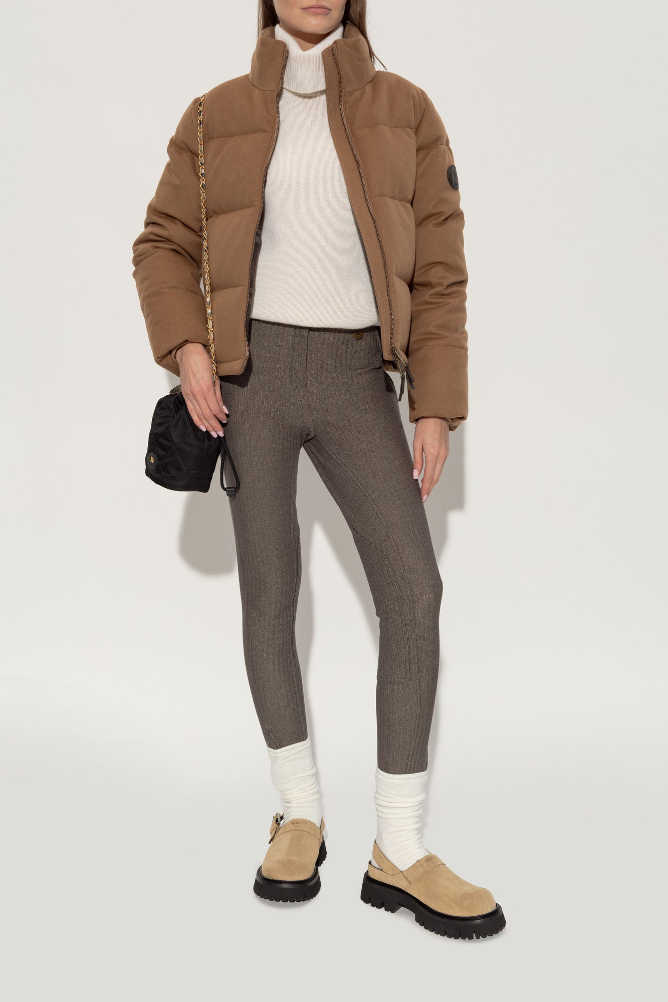 Moschino Buckle Strap Mules In Nude