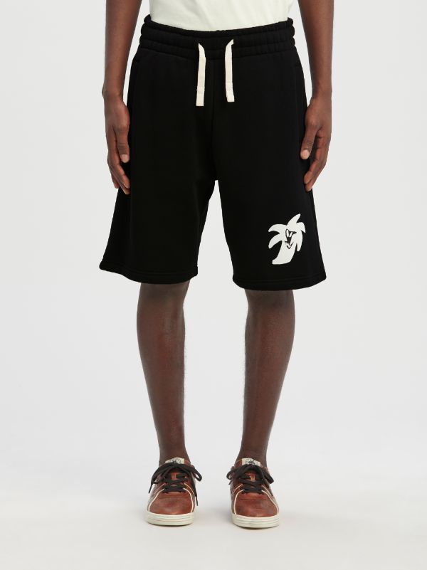 Palm Angels Hunter Graphic-print Track Shorts In Black