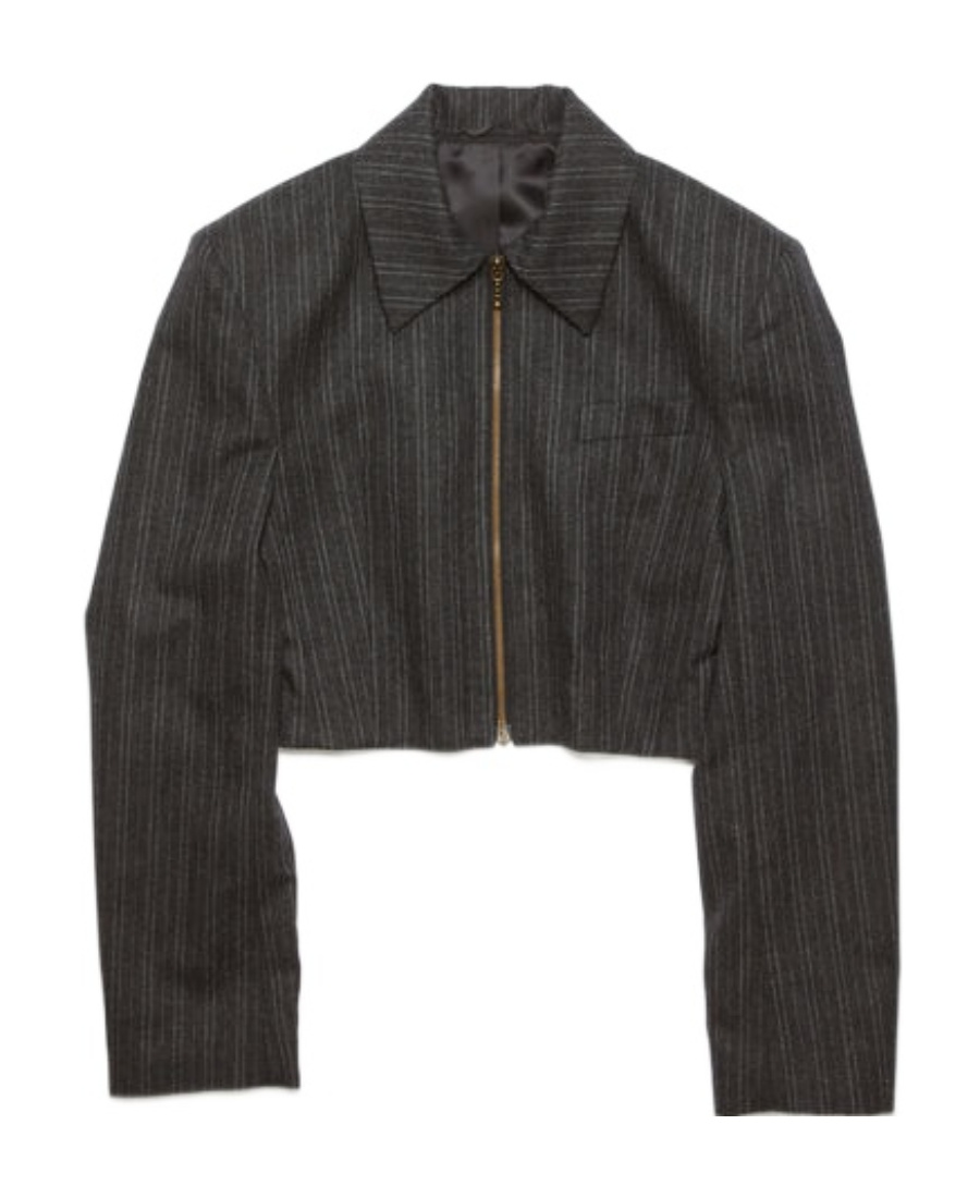 Acne Studios Zip-up Tailored Cropped Jacket In Black