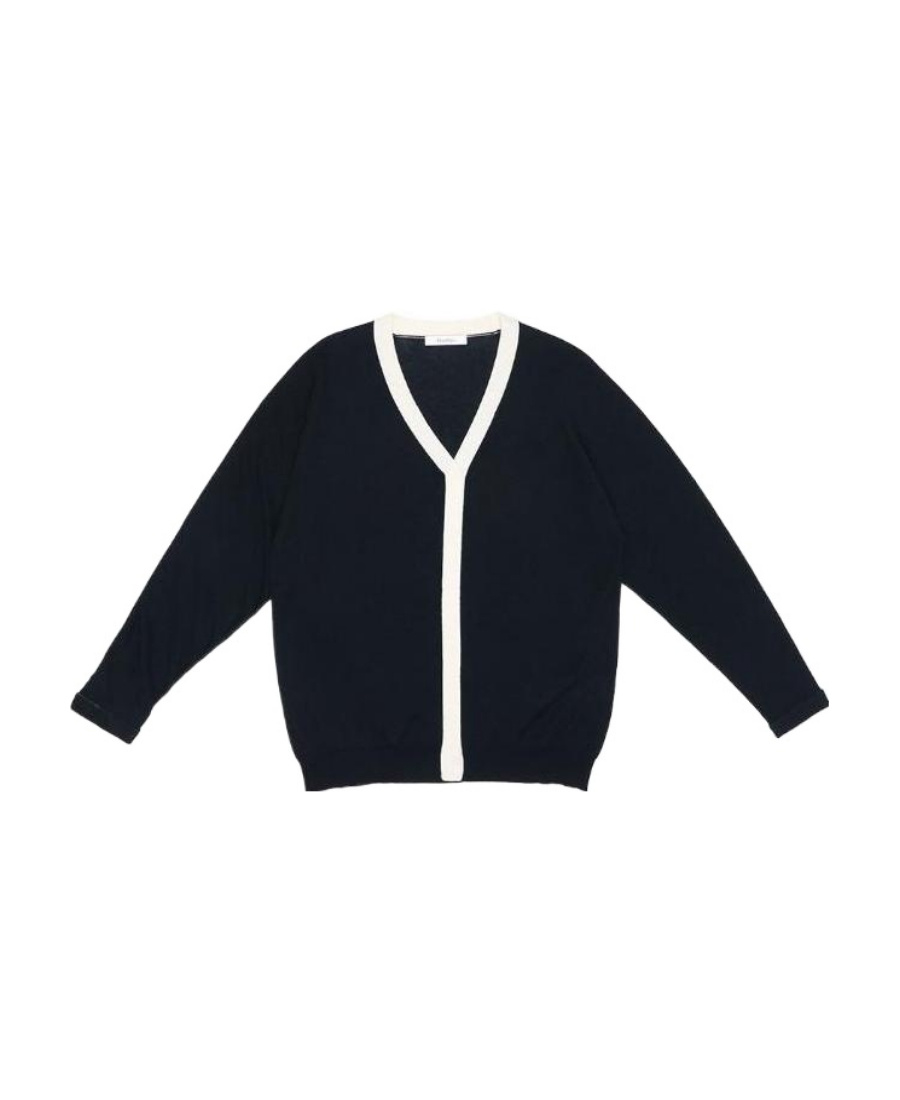 Max Mara V-neck Long-sleeved Sweater In Black
