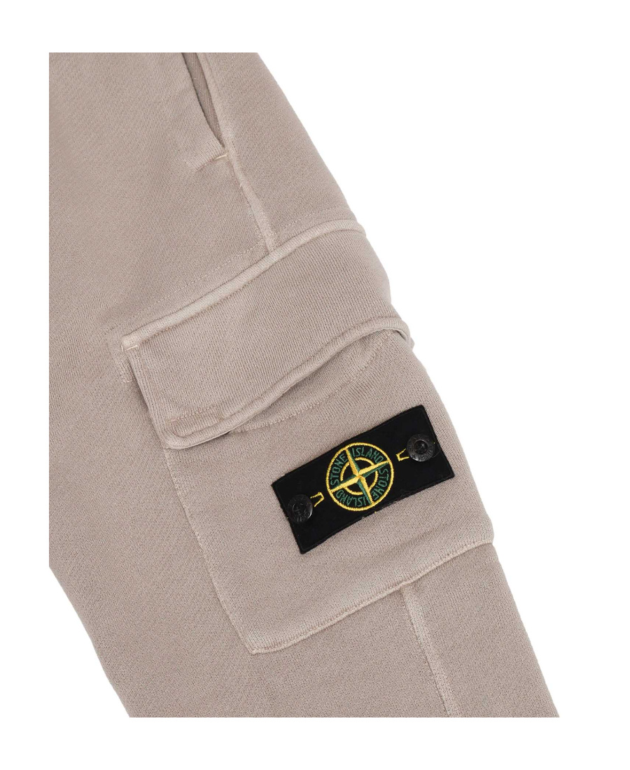 Stone Island Compass-patch Cotton Track Pants In Gray