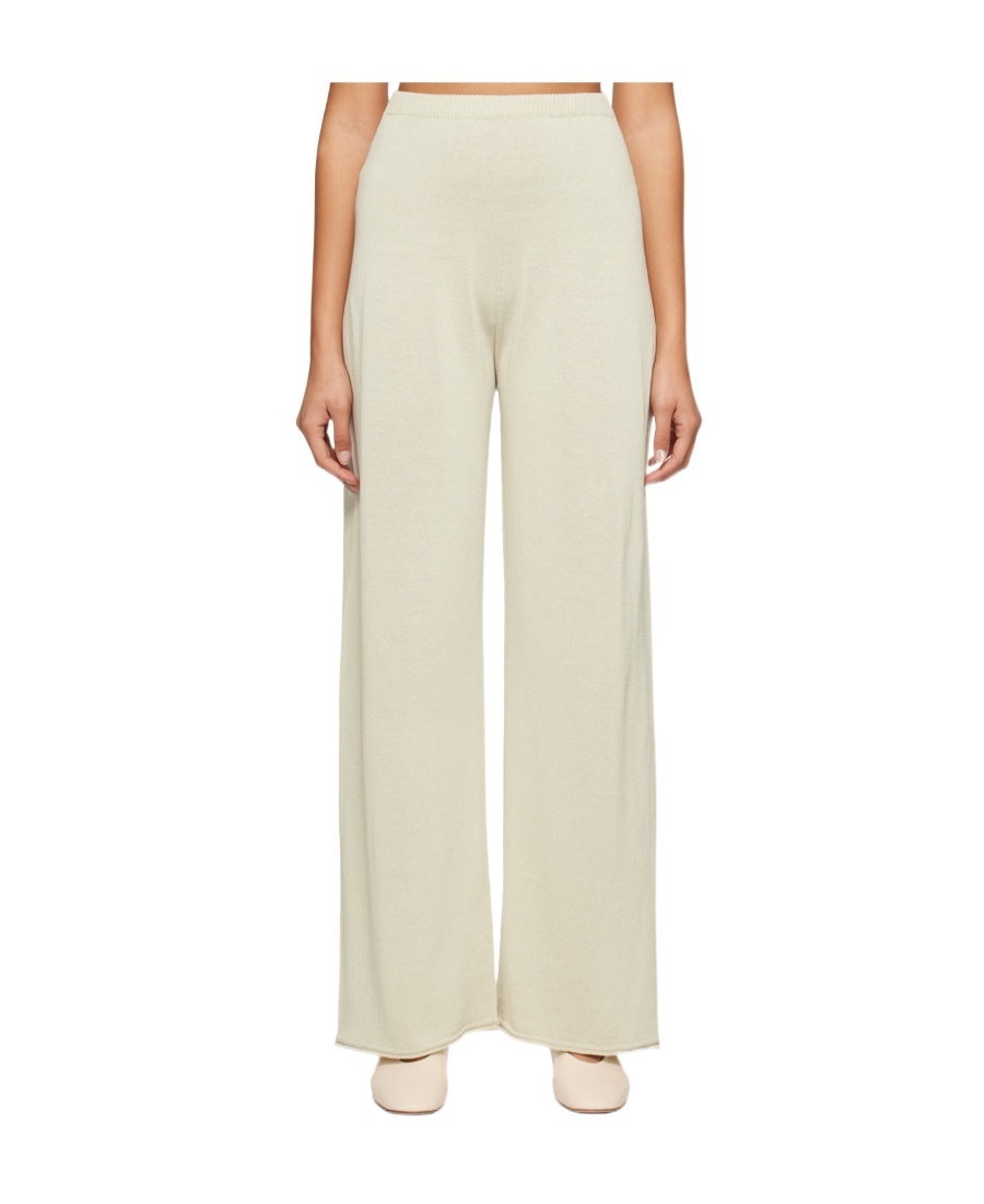 Low Classic See-through Knitted Casual Pants In Nude