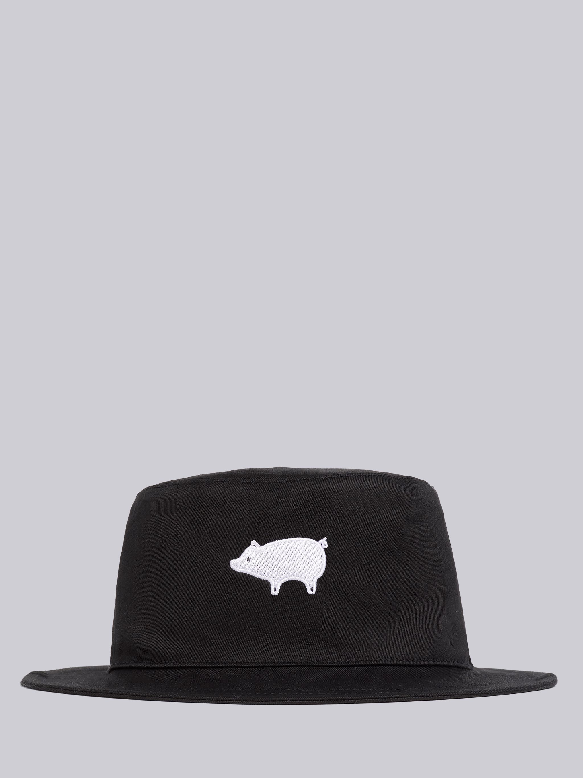 Thom Browne Icon Embroidered Bucket Hat In Black