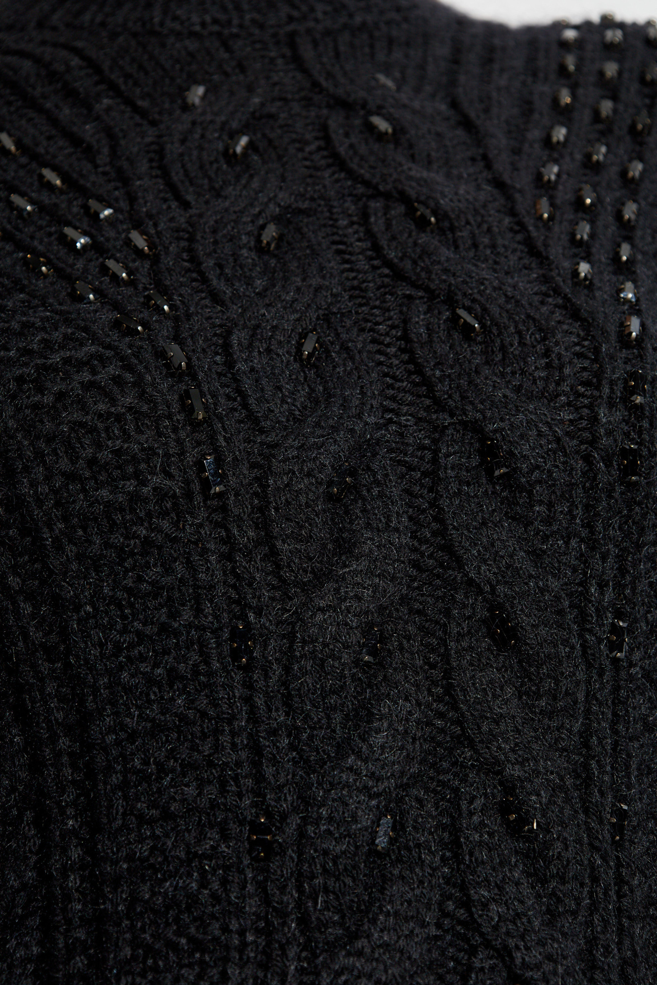 Moncler Embroidered Mohair Blend Sweater In Black