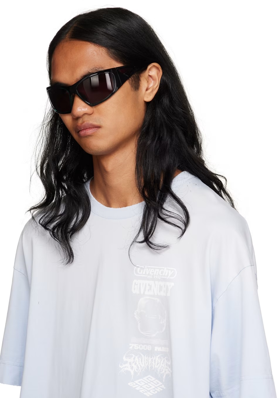 Givenchy Contrast Color Thick Frame Sunglasses In Black