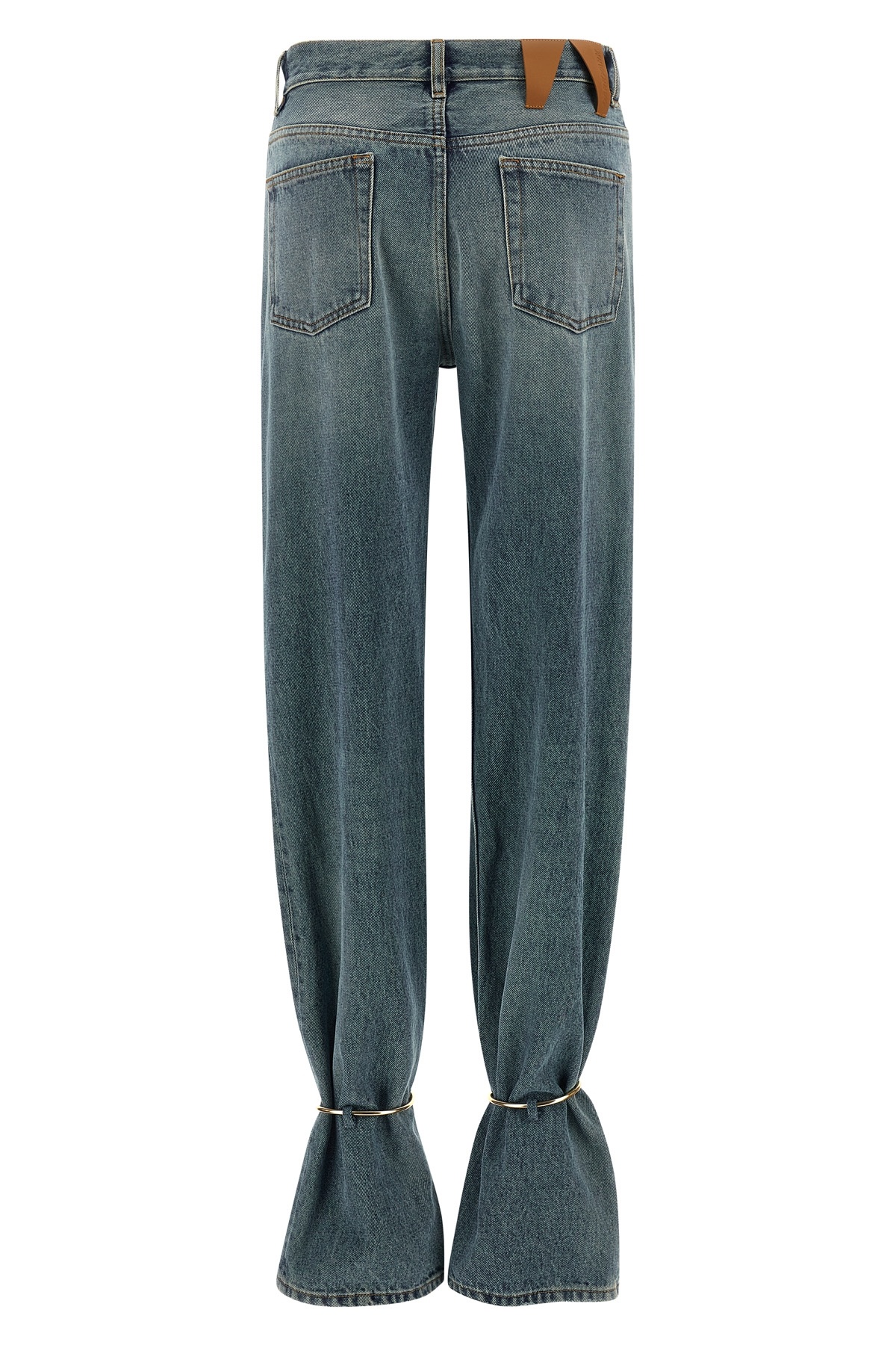 Darkpark Flared Hem Adjustable Jeans Pockets In Blue