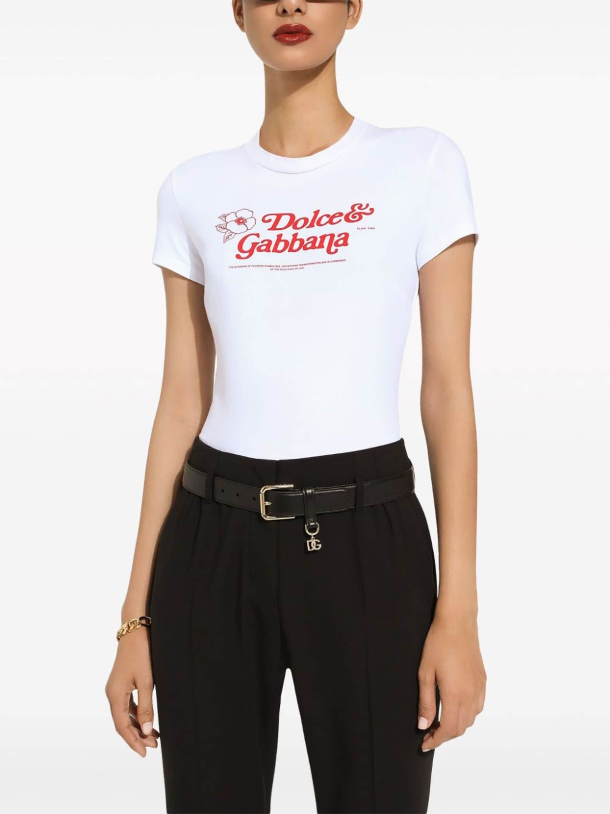 Dolce & Gabbana Logo-charm Leather Belt In Black