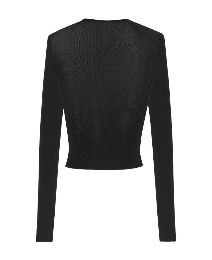 Saint Laurent Strickoberteil Mit Rundhalsausschnitt In Black
