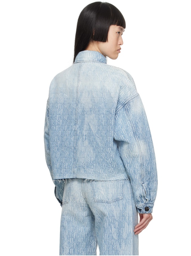 Amiri Logo Jacquard Denim Workwear Jacket In Blue