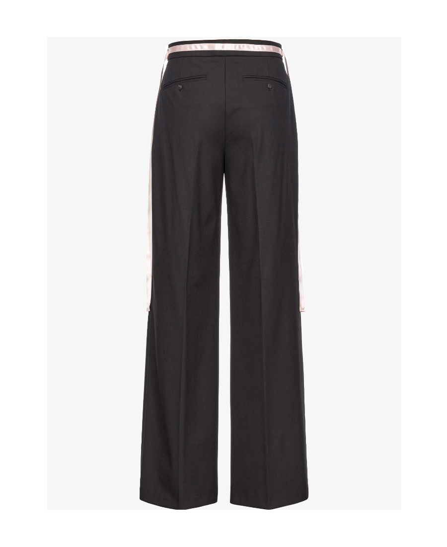 Pinko X Patrick Mcdowell Ribbon-detailed Palazzo Pants In Black