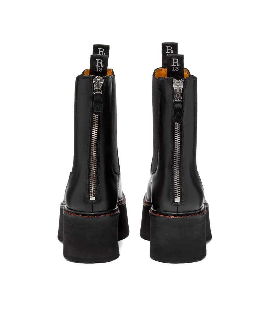 R13 Double Stack Platform Boots In Black