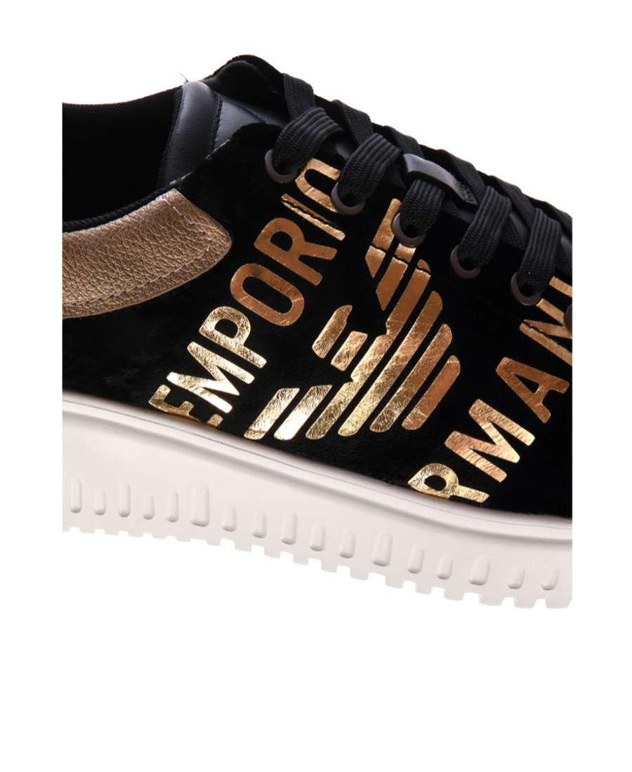 Emporio Armani Alphabet Casual Sports Shoes In Black