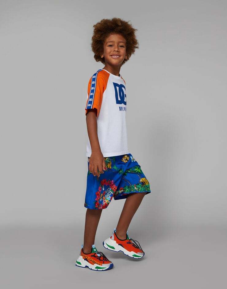 Dolce & Gabbana Hawaiian-print Bermuda Shorts In Blue