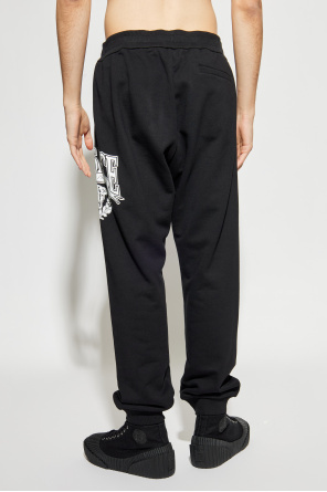 Versace Elastic Waist Track Pants In Black
