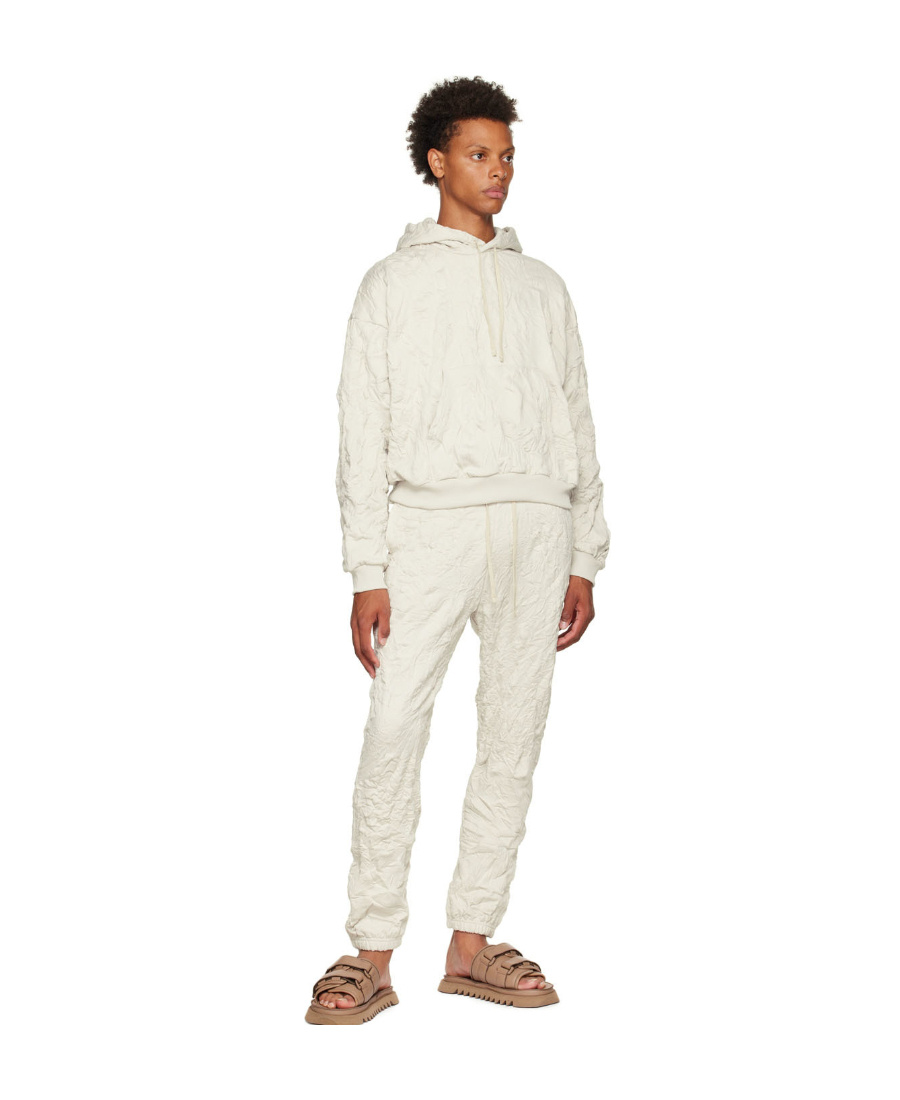 John Elliott Crinkled-effect Terry Hoodie In White
