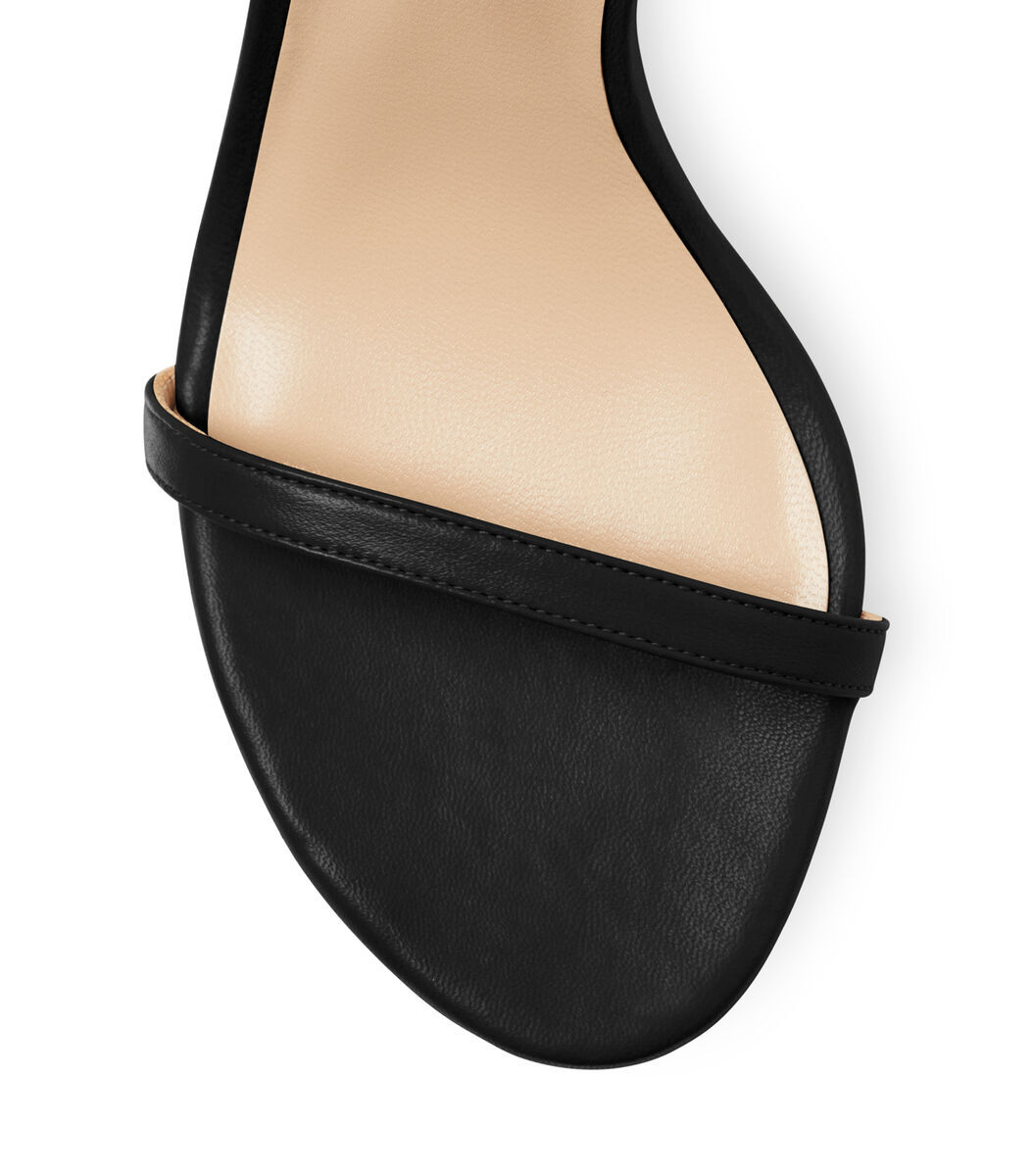 Stuart Weitzman One-word Loop Sandals With High Heels In Black