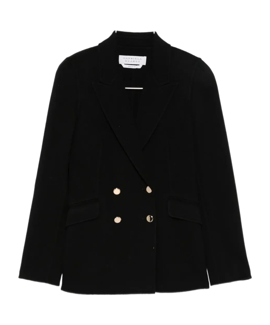 Gabriela Hearst Cashmere Double-breasted Fitted Jacket In Black