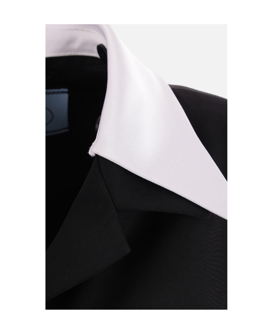 Prada Single-breasted Fleece Casual Jacket In Black