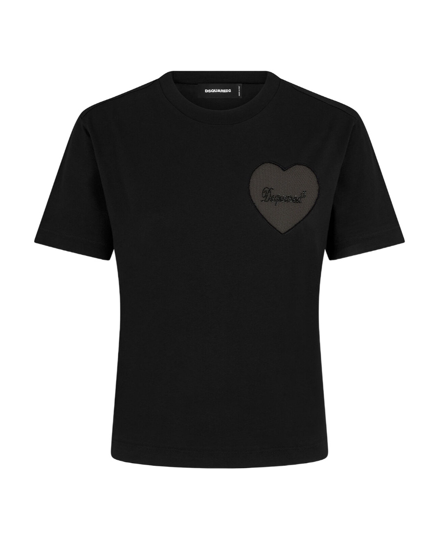 Dsquared2 Women Boxy-fit Cotton T-shirt In Black
