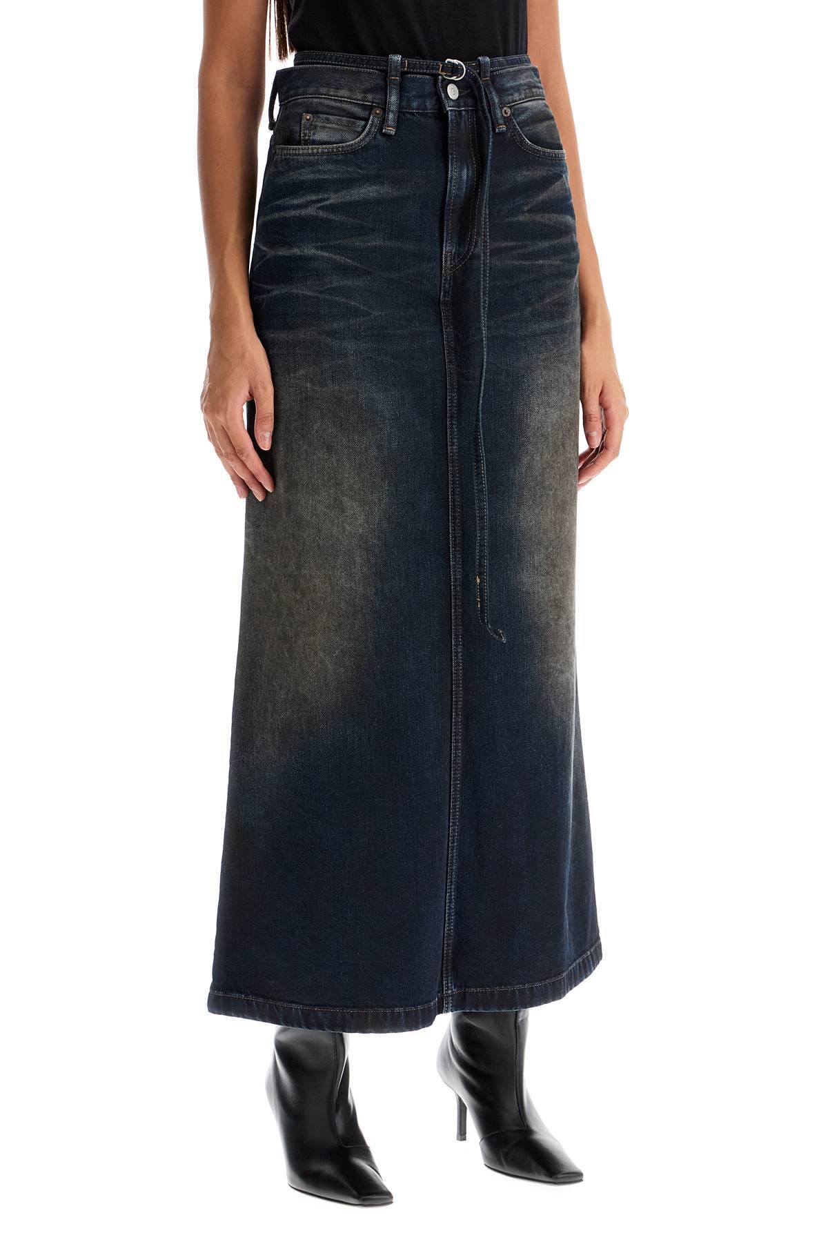 Shop Acne Studios Denim Maxi Skirt In Black