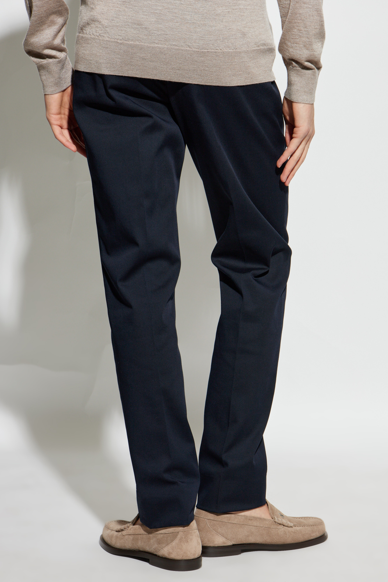 Brioni Stretch-design Chino Trousers In Blue