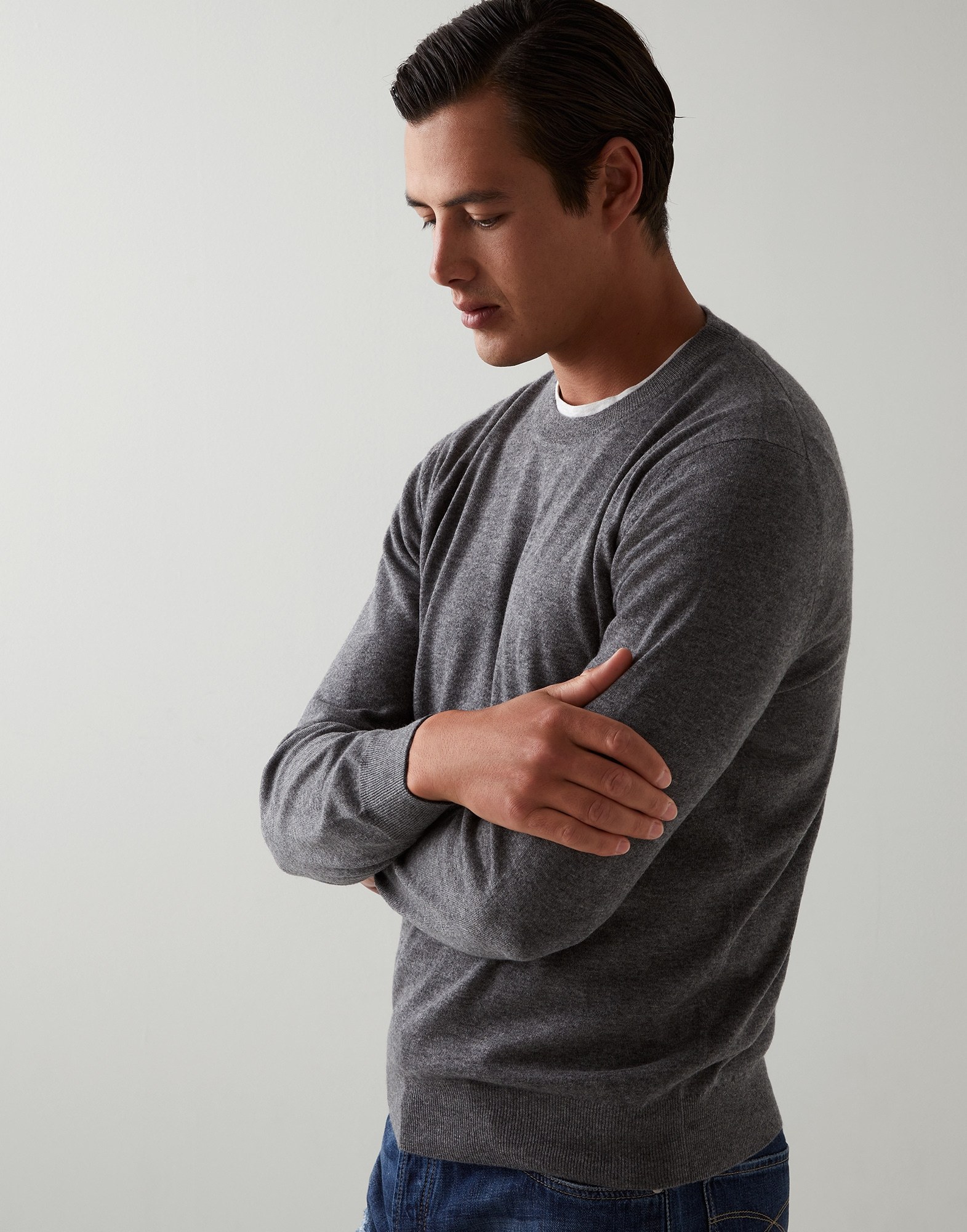 Brunello Cucinelli Long-sleeve Cashmere Jumper In Gray