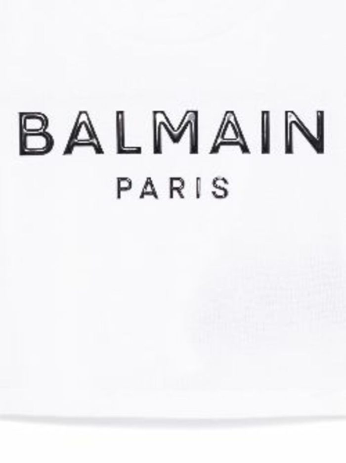 Balmain Logo-appliqué T-shirt In White