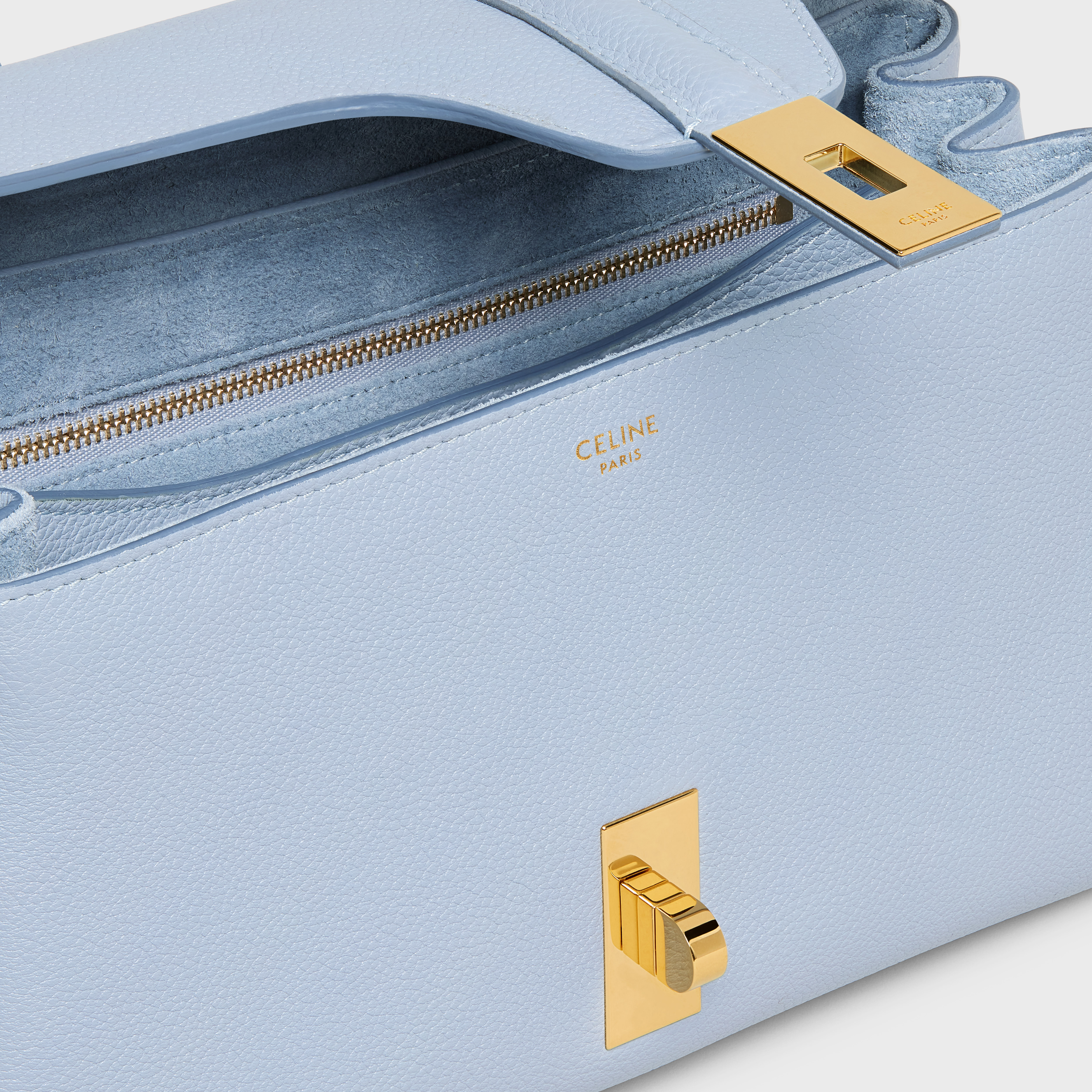 Celine Soft 16 Teen Soft Grain Cowhide Handbag In Blue