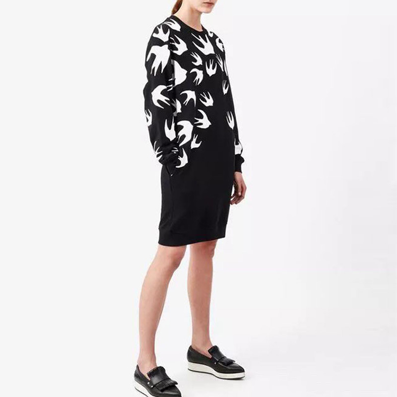 Mcq By Alexander Mcqueen Long Sweater-style Dress In Black