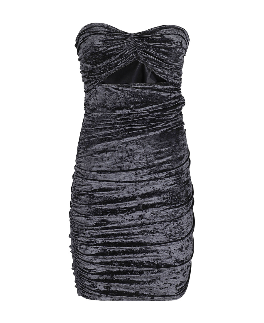 Amen Dress In Crush Velvet In Black