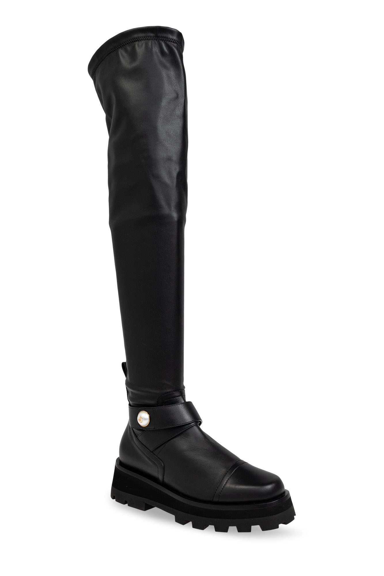 Jimmy Choo Meena Spliced Design Boots In Black