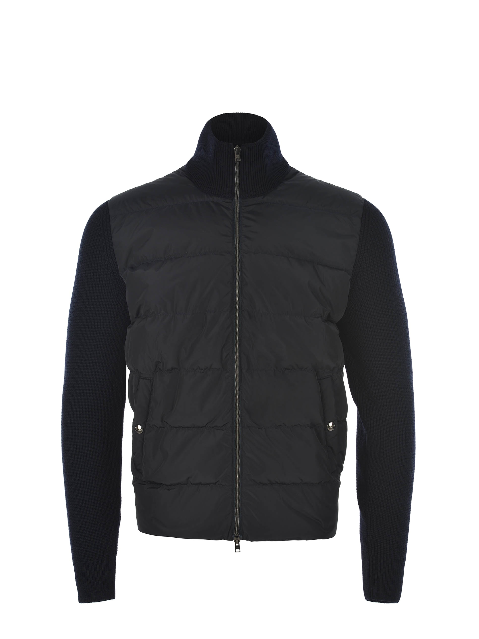 Herno Long-sleeved Knitted Cardigan In Black