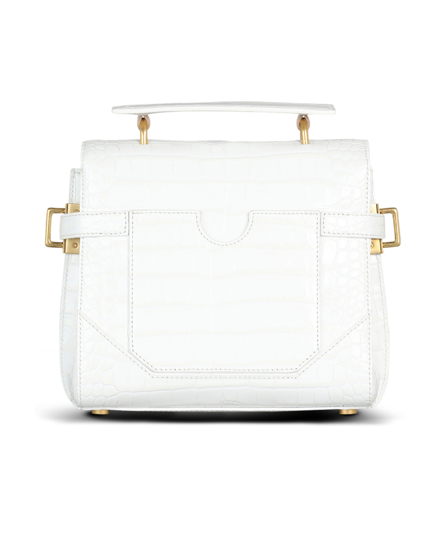 BALMAIN B-BUZZ 23 BAG IN CROCODILE EFFECT-EMBOSSED LEATHER