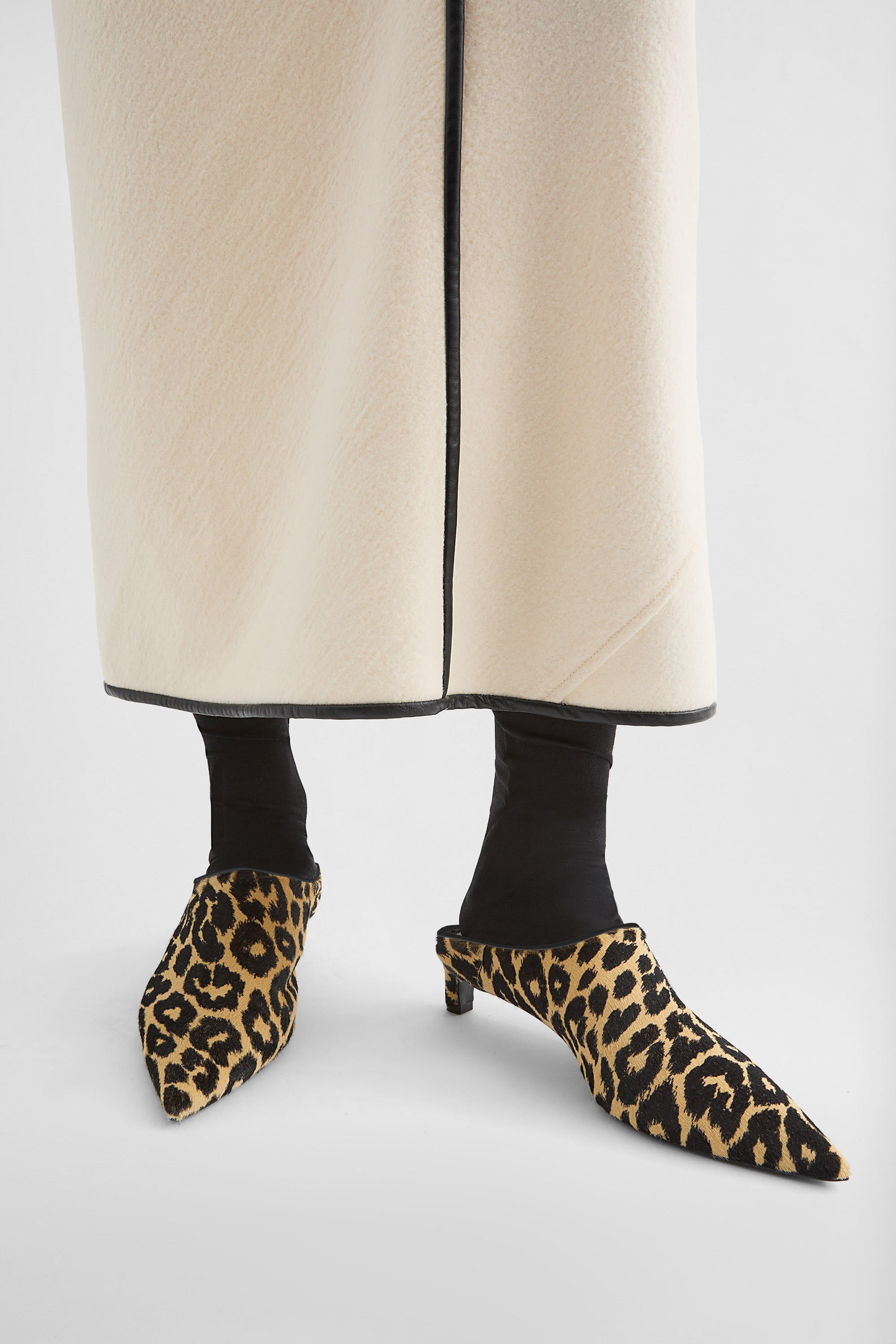 Jil Sander Pointy Leopard-print Calf Hair Mules In Multi
