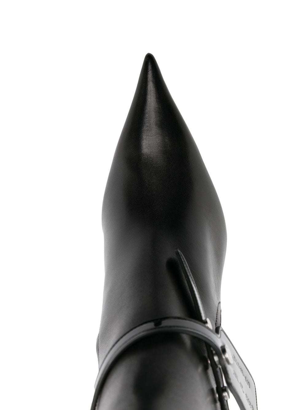 Off-white 110mm Zip Tie Leather Ankle Boots In Black