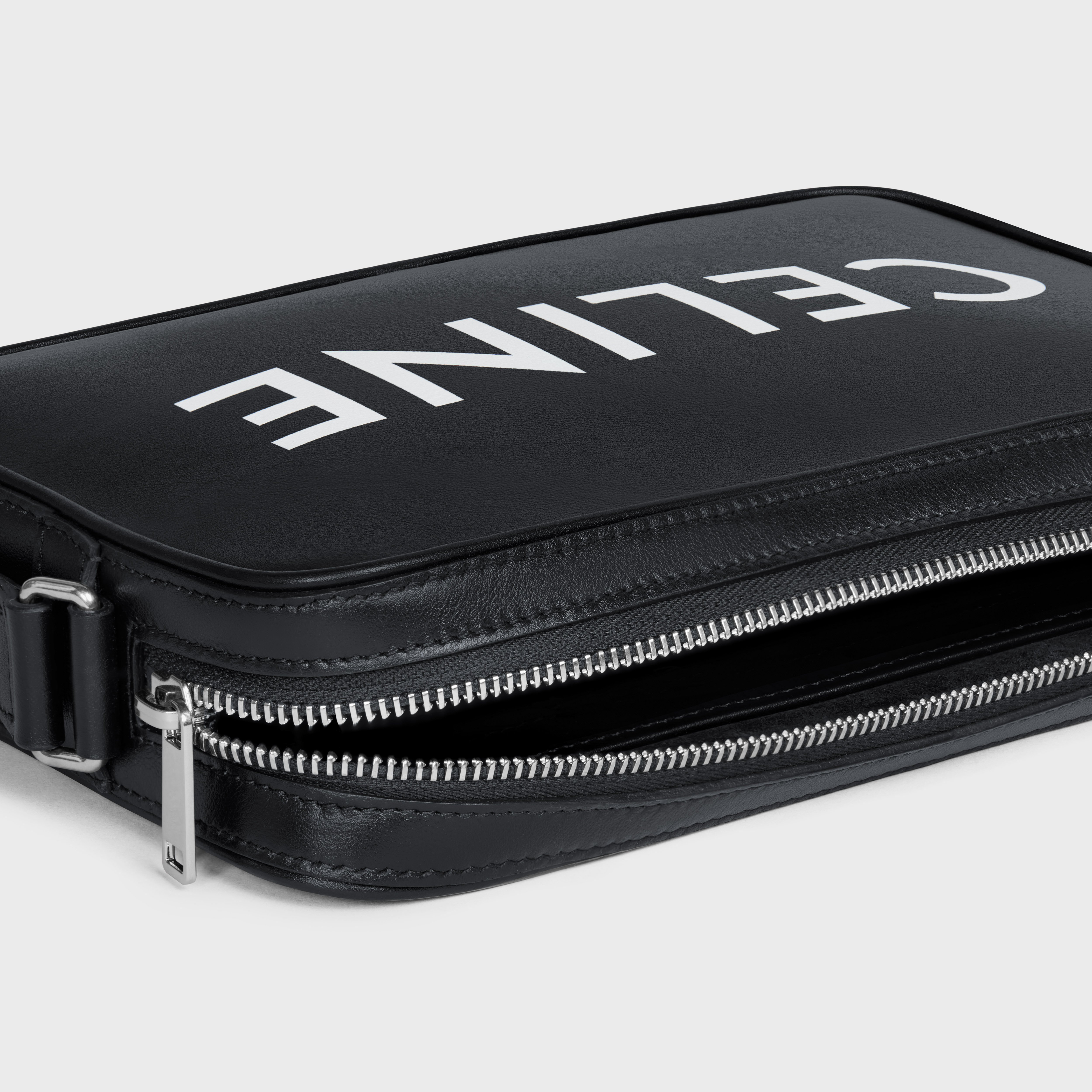 Celine Medium Smooth Cow Leather Postman Bag In Black