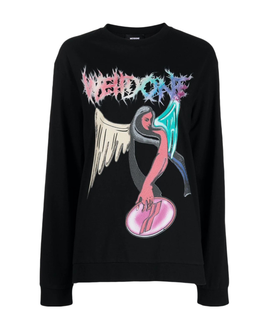 Shop We11 Done Graphic-print Cotton Sweatshirt In Multicolor