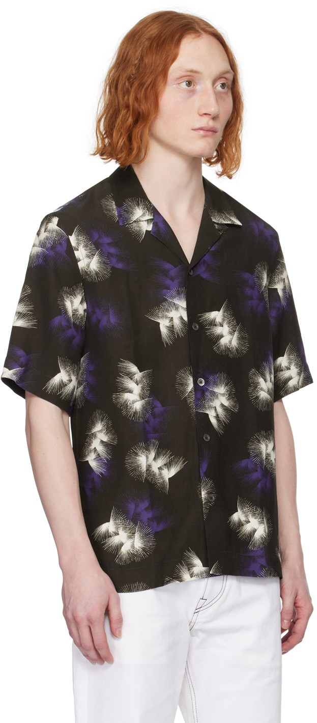 Shop Paul Smith Abstract-print Camp-collar Shirt In Black