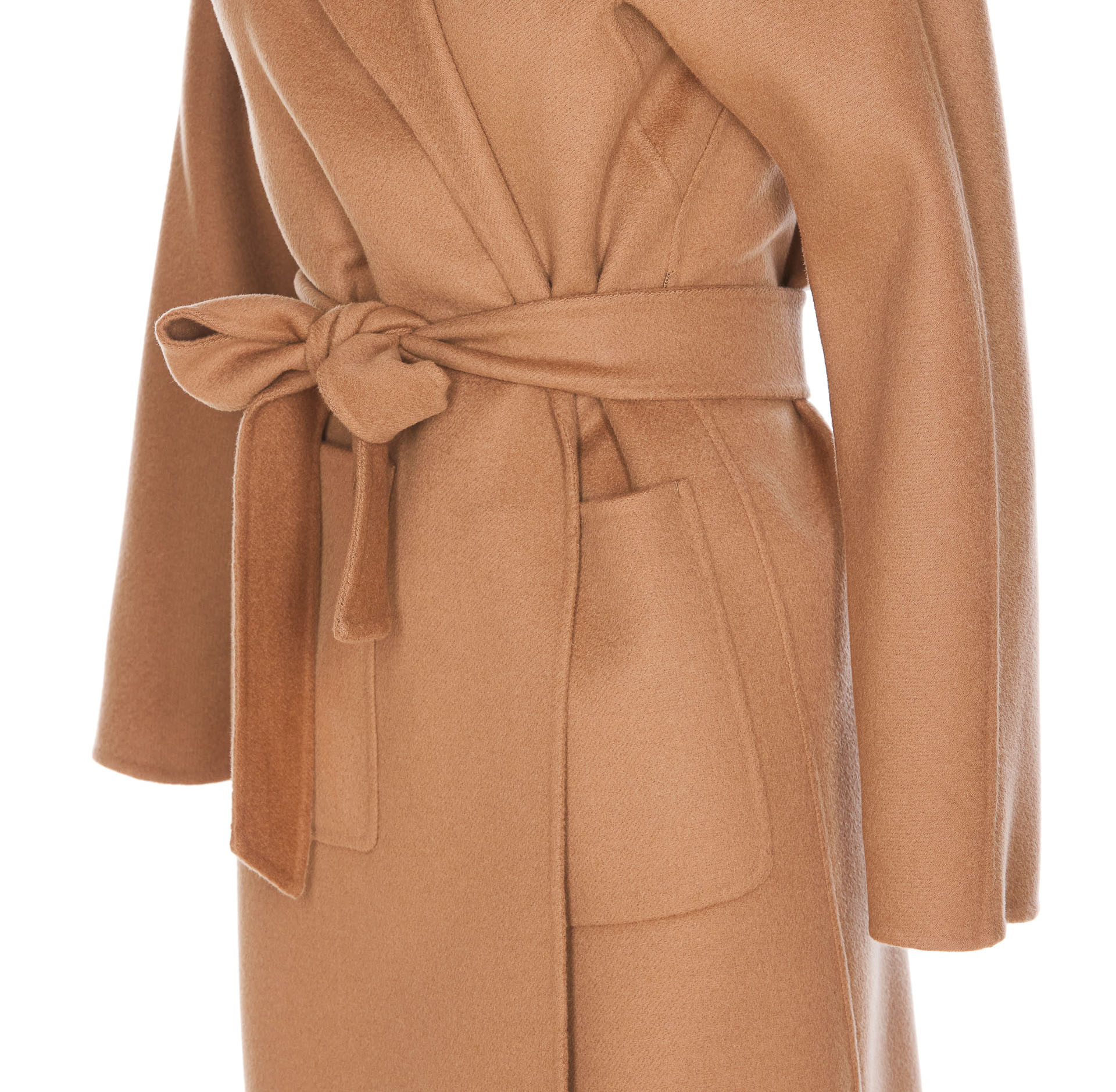 Max Mara Long-sleeved Coat In Nude