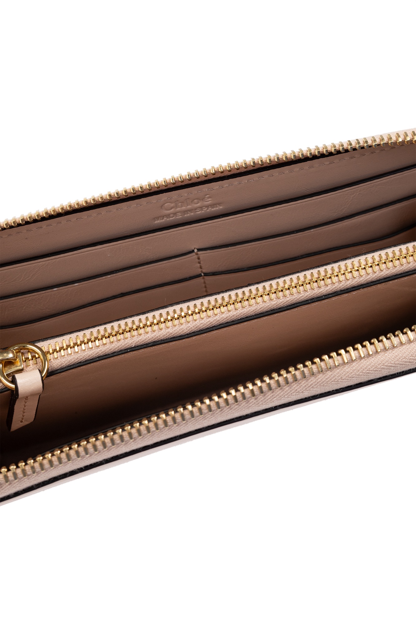 Chloé Iconic Logo Zip-around Leather Wallet In Pink