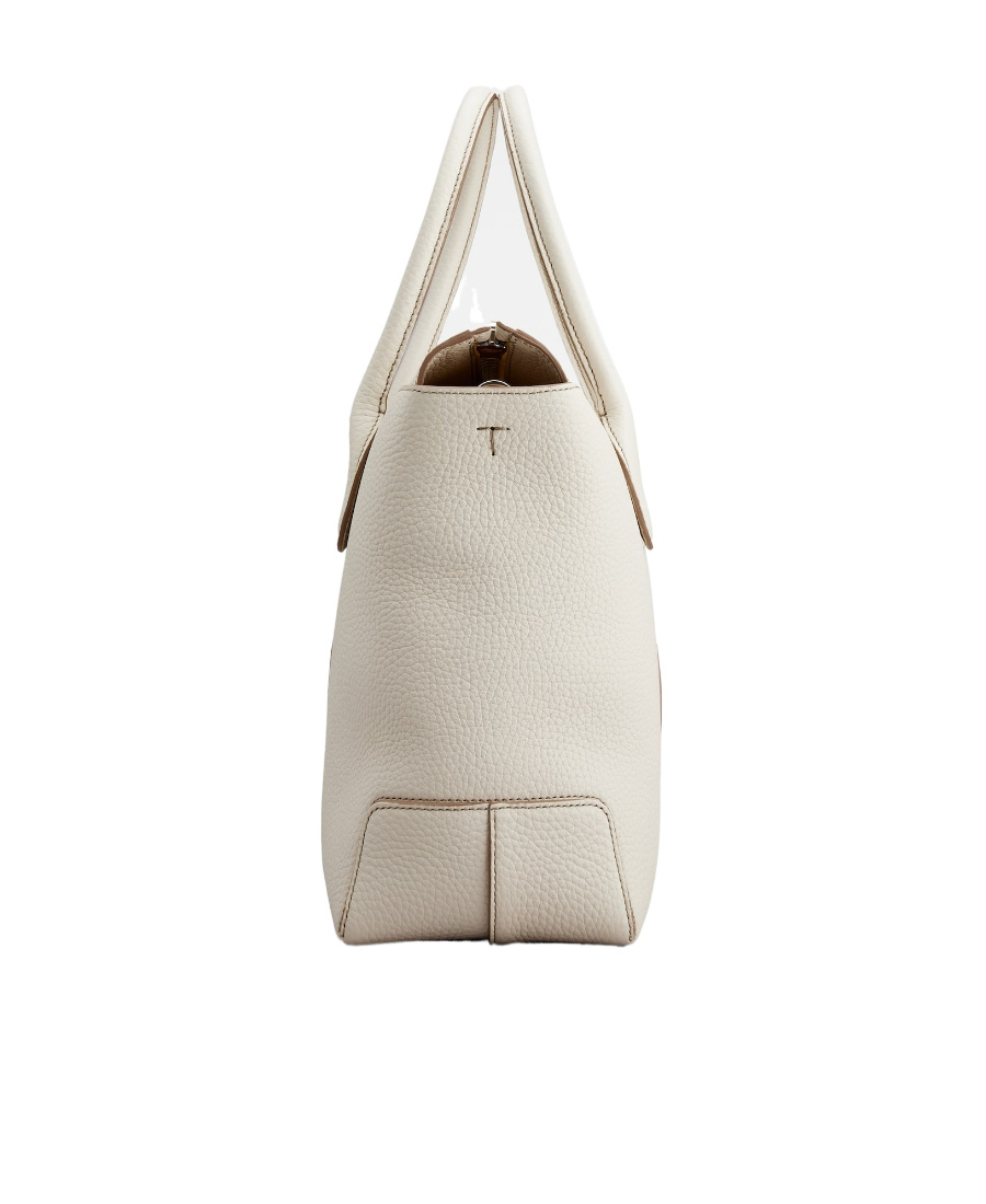 Tod's Pebbled Texture Tote Bag In White