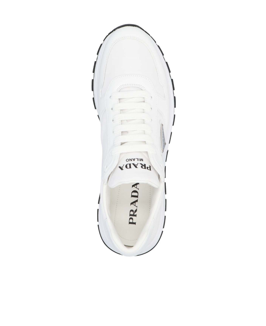 Prada White Nylon And Leather Prax 2.0 Sneakers In White