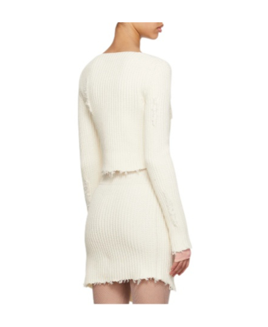 Mm6 Maison Margiela Making Old Zippered Cardigans In White