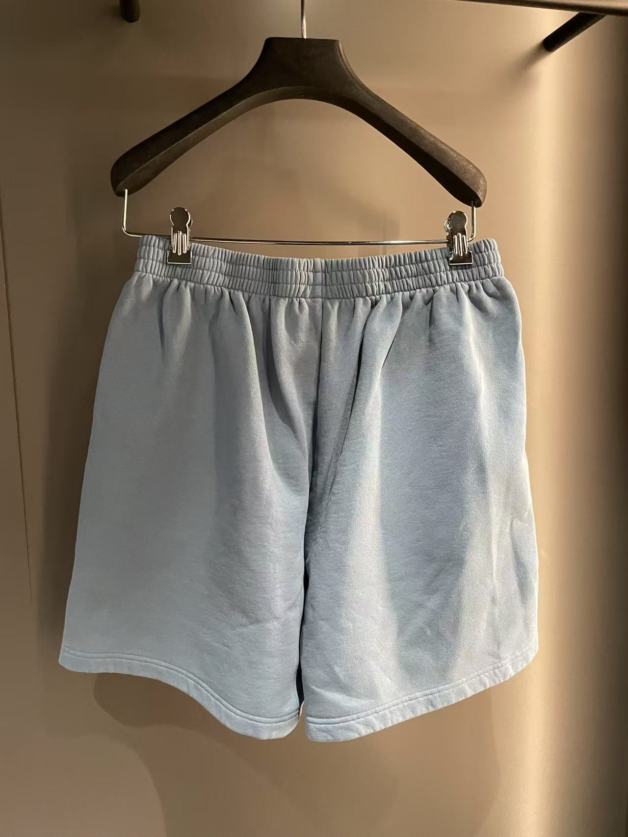 Balenciaga Elastic Waist Shorts In Gray