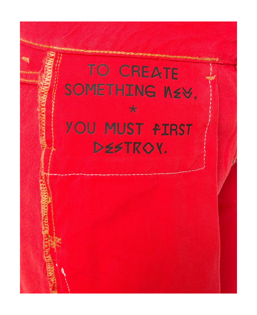 Ben Taverniti Unravel Project Logo Skinny Jeans In Red