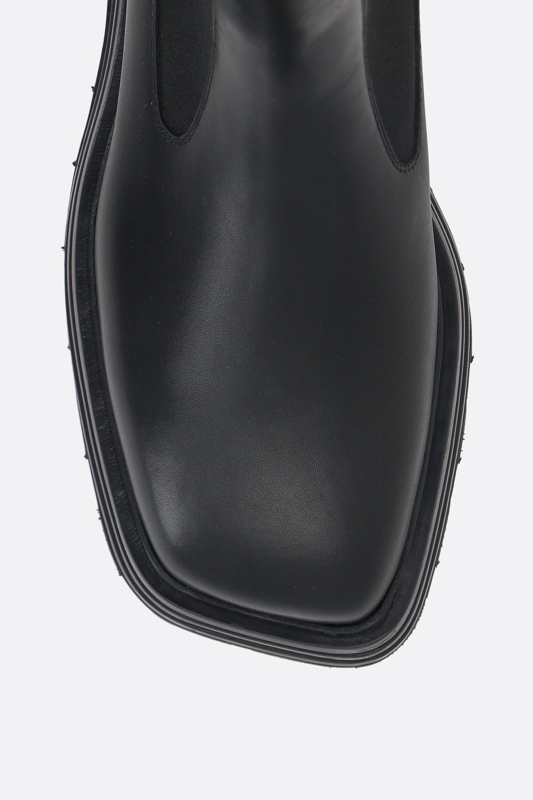 Jil Sander Square-toe Leather Ankle Boots In Black