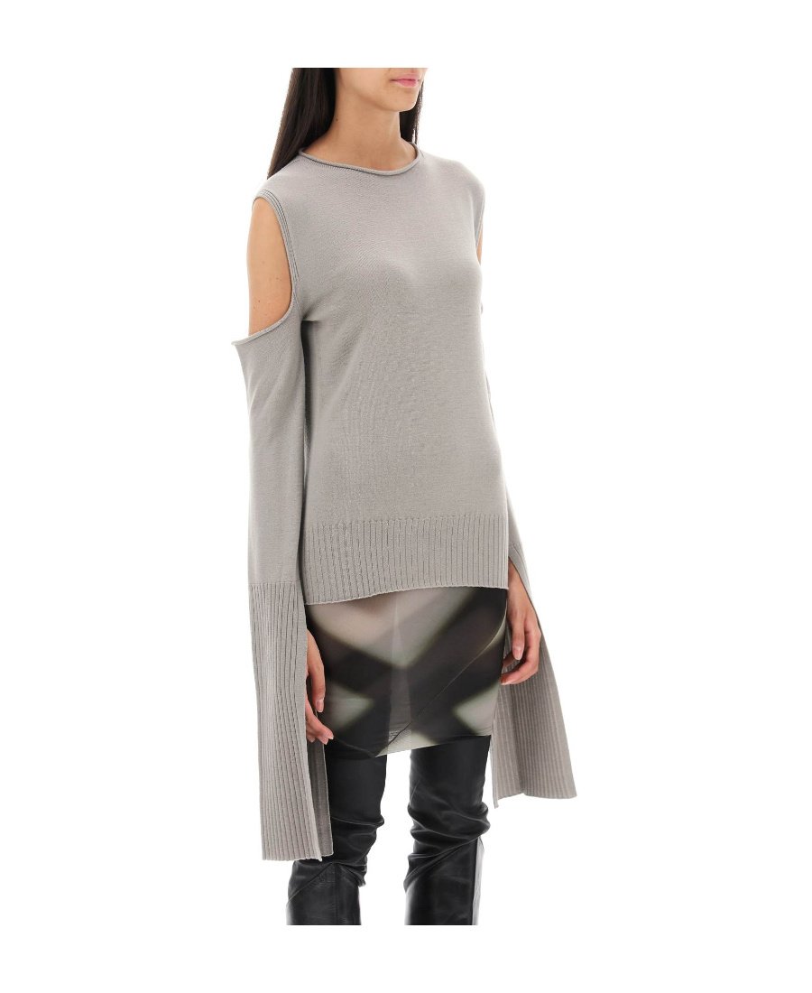 Rick Owens Woman Sweater Beige Size L Cotton In Gray